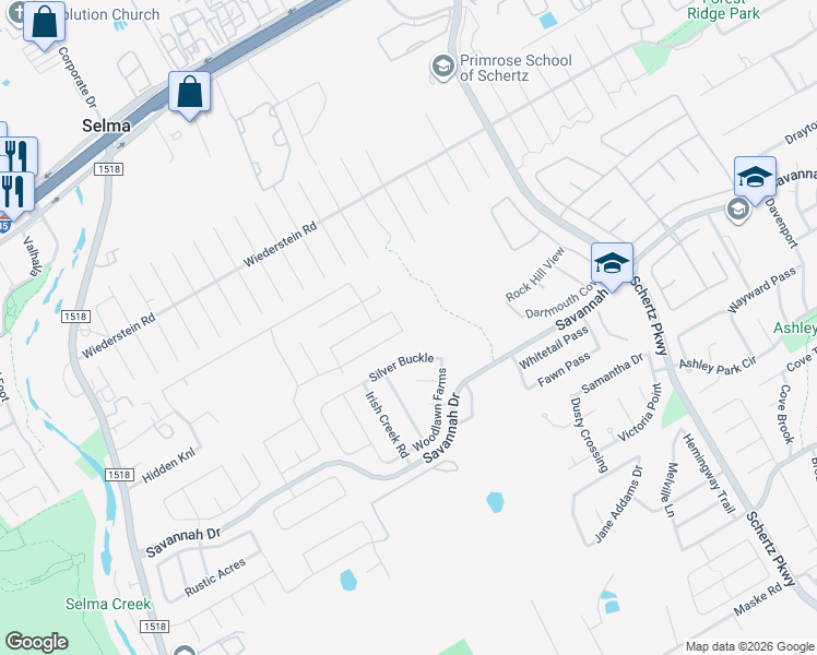 map of restaurants, bars, coffee shops, grocery stores, and more near 3702 Coyote Creek in Selma