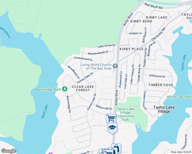 map of restaurants, bars, coffee shops, grocery stores, and more near 6 Memory Lane in Seabrook