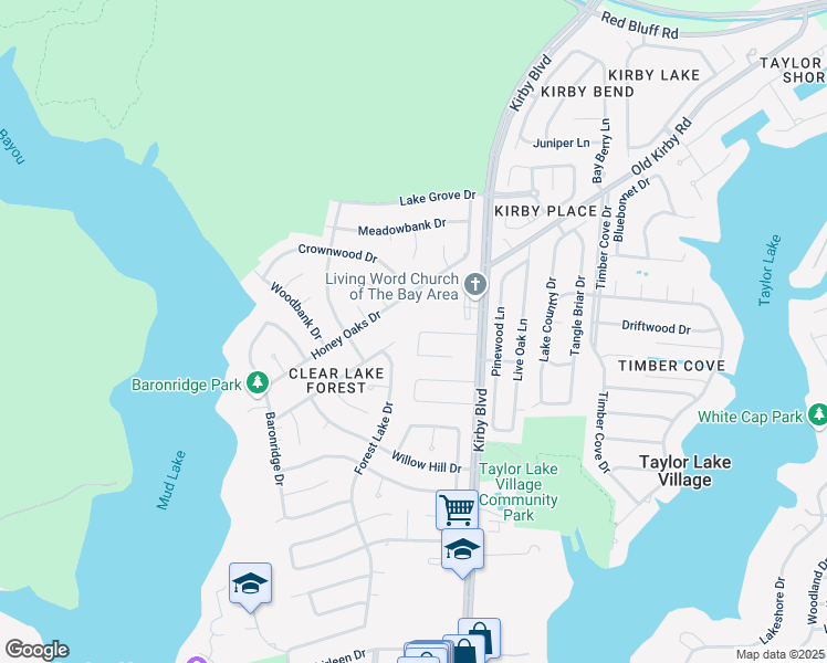 map of restaurants, bars, coffee shops, grocery stores, and more near 6 Memory Lane in Seabrook