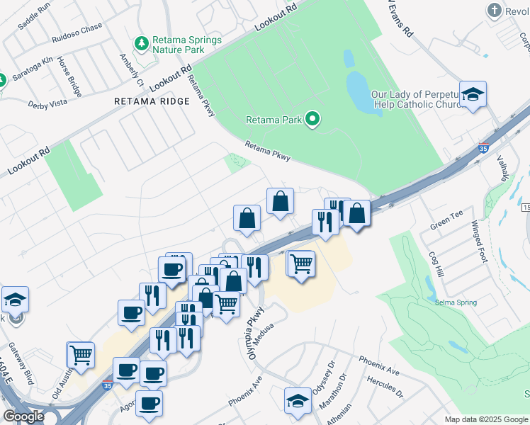 map of restaurants, bars, coffee shops, grocery stores, and more near 8508 Ventura Boulevard in Selma