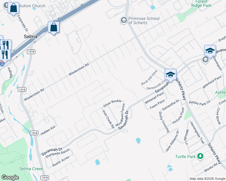 map of restaurants, bars, coffee shops, grocery stores, and more near 3702 Coyote Creek in Selma