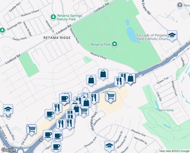 map of restaurants, bars, coffee shops, grocery stores, and more near 8508 Ventura Boulevard in Selma