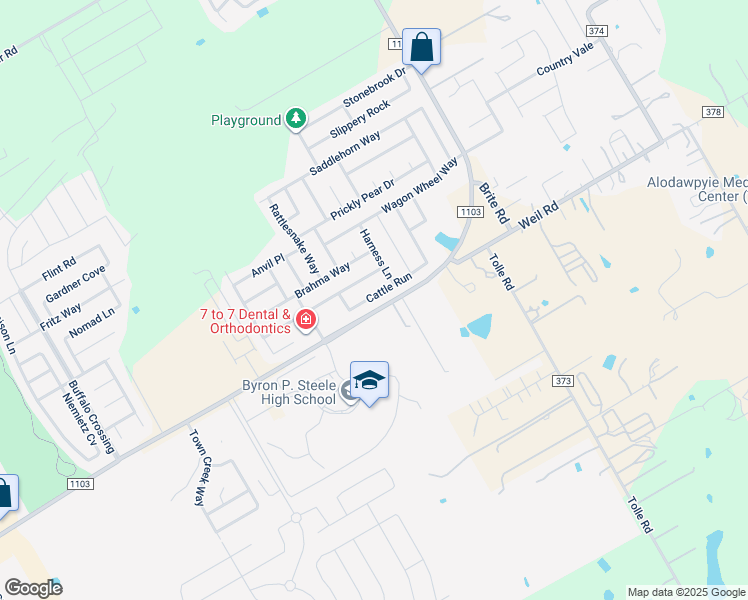 map of restaurants, bars, coffee shops, grocery stores, and more near 329 Cattle Run in Cibolo