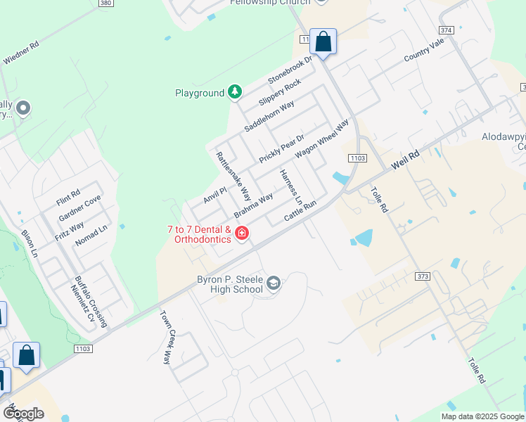 map of restaurants, bars, coffee shops, grocery stores, and more near 236 Longhorn Way in Cibolo