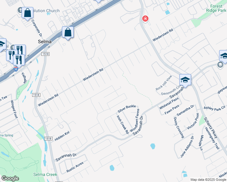 map of restaurants, bars, coffee shops, grocery stores, and more near 442 Harvest Point in Selma