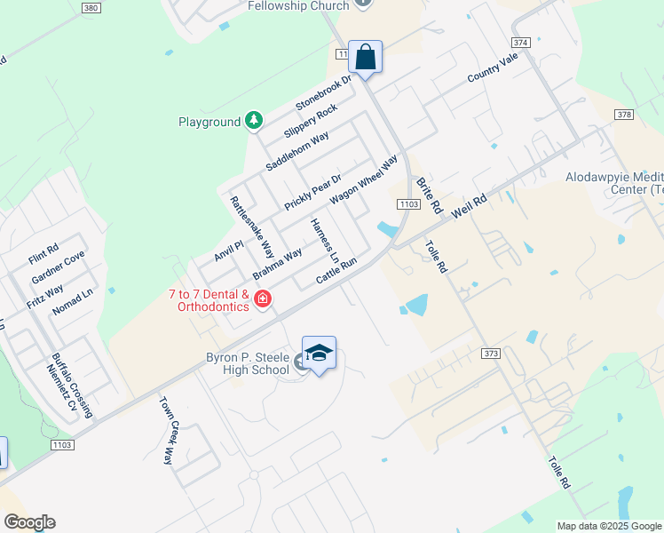 map of restaurants, bars, coffee shops, grocery stores, and more near 344 Cattle Run in Cibolo