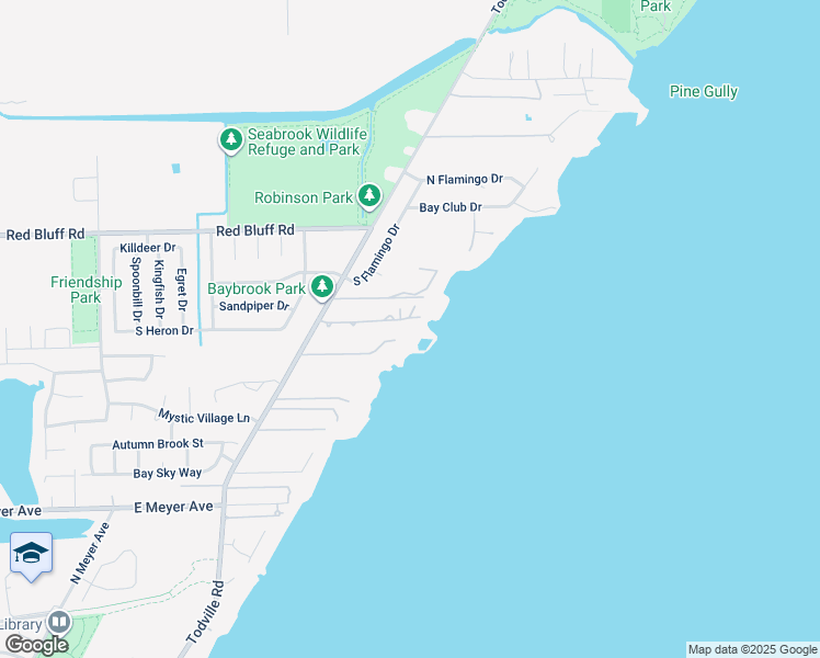 map of restaurants, bars, coffee shops, grocery stores, and more near 605 Quintana Roo Place in Seabrook