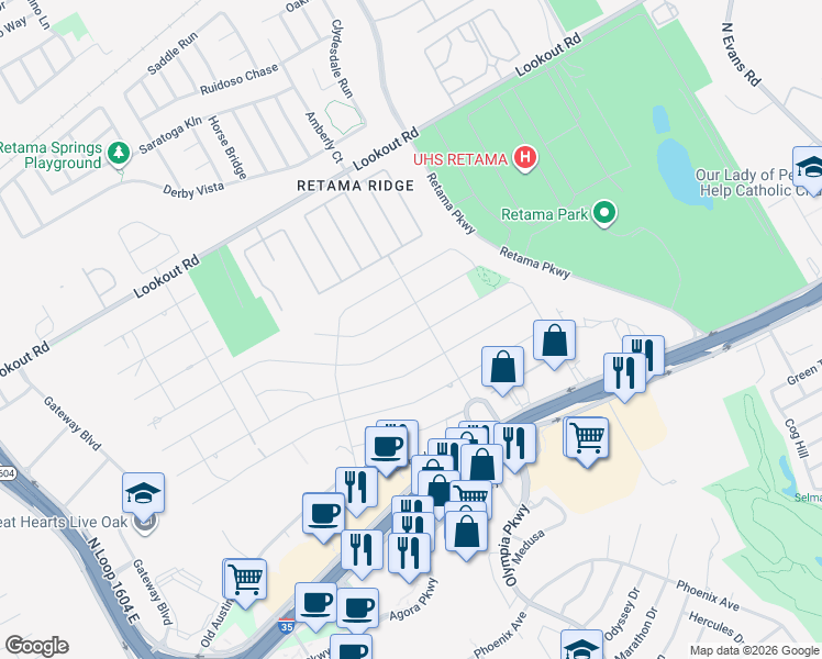 map of restaurants, bars, coffee shops, grocery stores, and more near 8322 Bluffside Boulevard in Selma