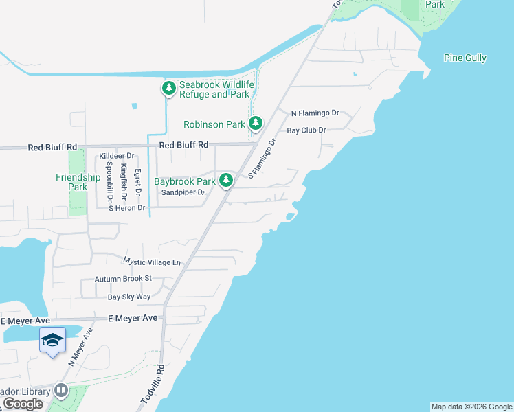 map of restaurants, bars, coffee shops, grocery stores, and more near 706 Quintana Roo Place in Seabrook