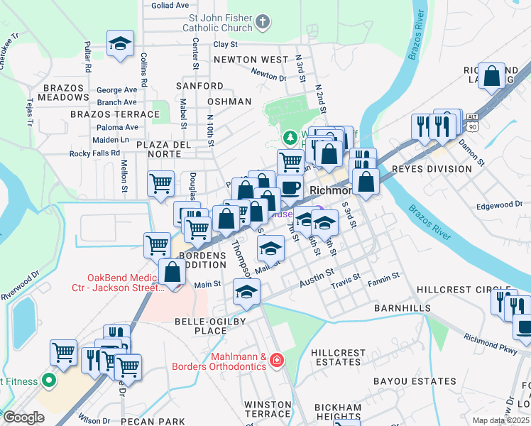 map of restaurants, bars, coffee shops, grocery stores, and more near 711 Morton Street in Richmond