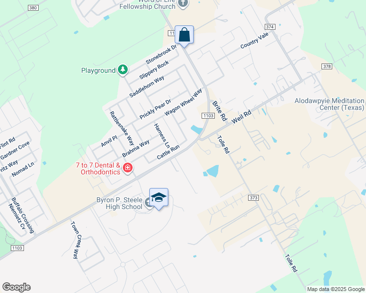 map of restaurants, bars, coffee shops, grocery stores, and more near 401 Cattle Run in Cibolo