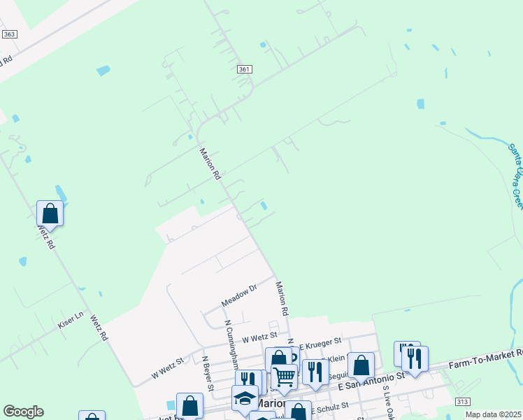 map of restaurants, bars, coffee shops, grocery stores, and more near 283 Stolte Acres in Marion