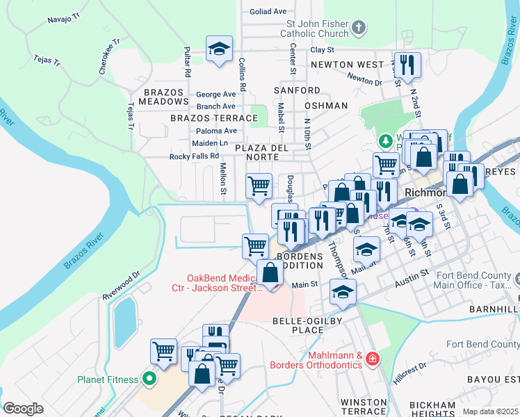 map of restaurants, bars, coffee shops, grocery stores, and more near 1301 Preston Street in Richmond