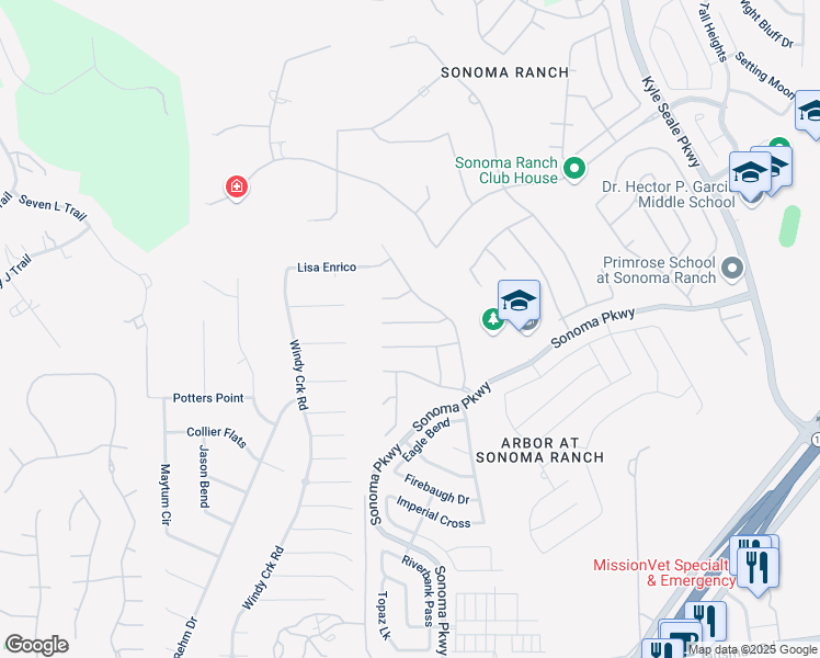 map of restaurants, bars, coffee shops, grocery stores, and more near 9006 Cordes Junction in Helotes