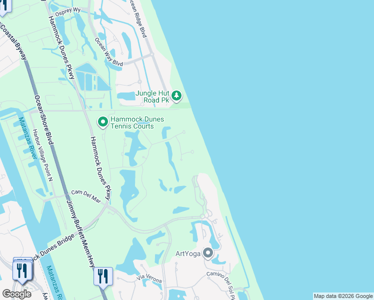map of restaurants, bars, coffee shops, grocery stores, and more near 13 Rue Grande Mer in Palm Coast