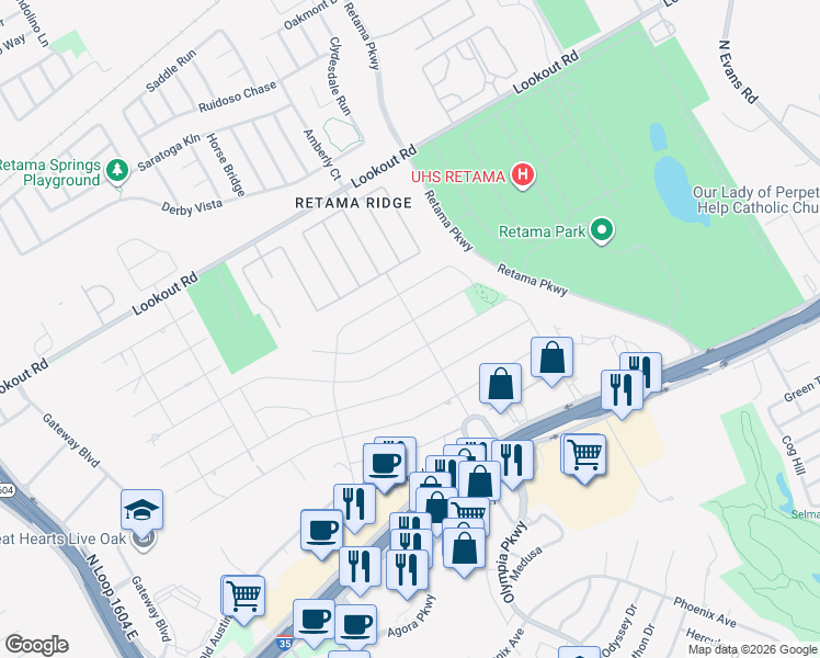 map of restaurants, bars, coffee shops, grocery stores, and more near 8322 Bluffside Boulevard in Selma