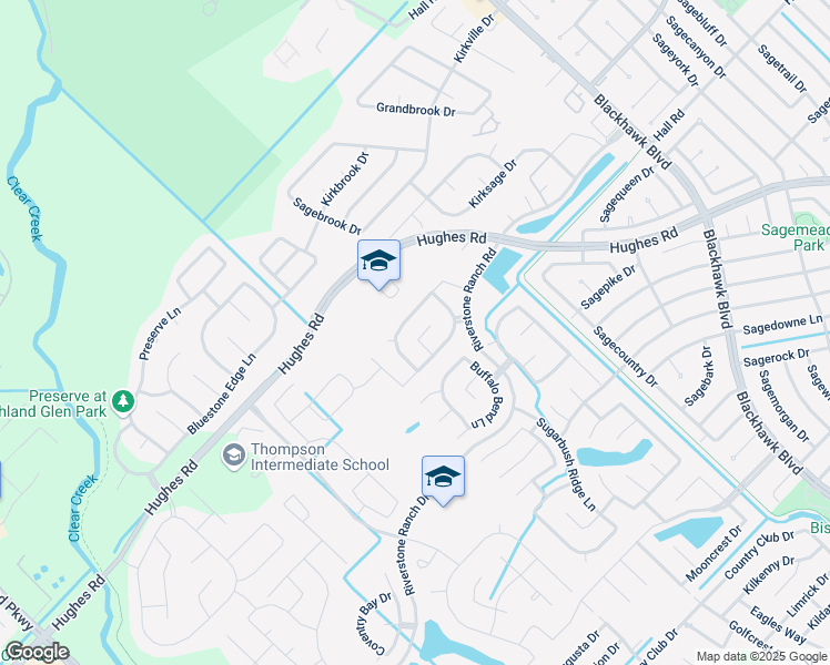 map of restaurants, bars, coffee shops, grocery stores, and more near 9310 Windy Spring Lane in Houston