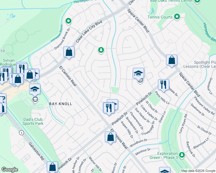 map of restaurants, bars, coffee shops, grocery stores, and more near 1214a Mabry Mill Road in Houston