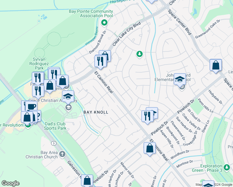 map of restaurants, bars, coffee shops, grocery stores, and more near 14422 Harvest Ridge Road in Houston