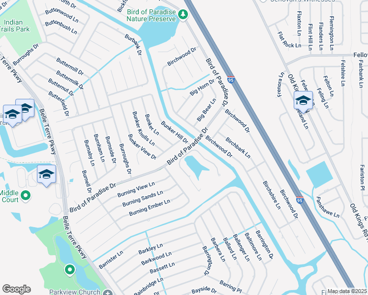 map of restaurants, bars, coffee shops, grocery stores, and more near 83 Bird of Paradise Drive in Palm Coast