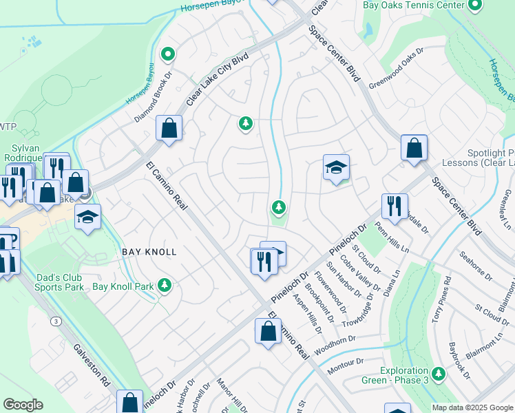 map of restaurants, bars, coffee shops, grocery stores, and more near 1214a Mabry Mill Road in Houston