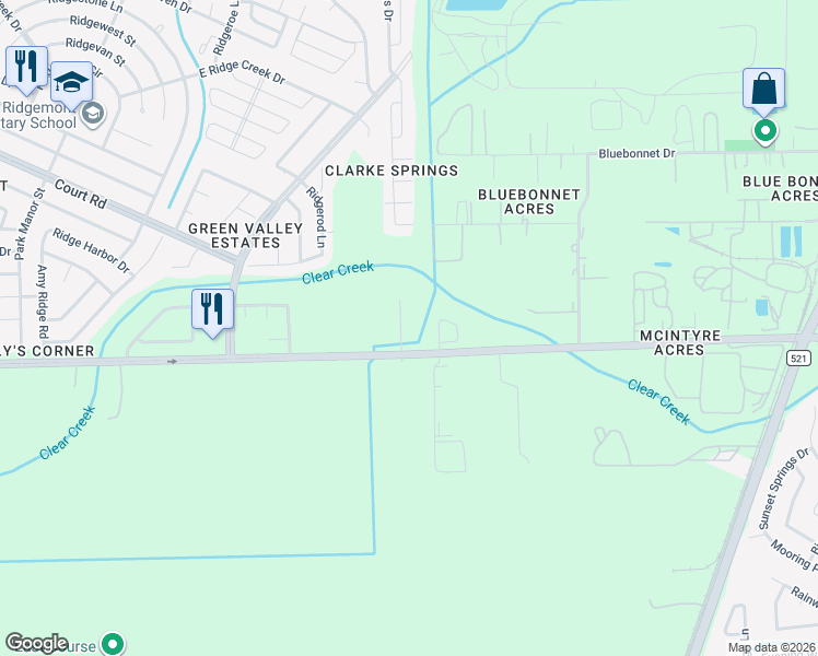 map of restaurants, bars, coffee shops, grocery stores, and more near 3110 McHard Road in Houston