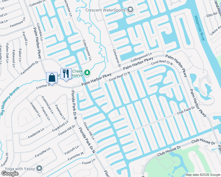 map of restaurants, bars, coffee shops, grocery stores, and more near 19 Colonial Court in Palm Coast