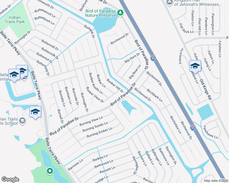 map of restaurants, bars, coffee shops, grocery stores, and more near 2 Bunker Lane in Palm Coast