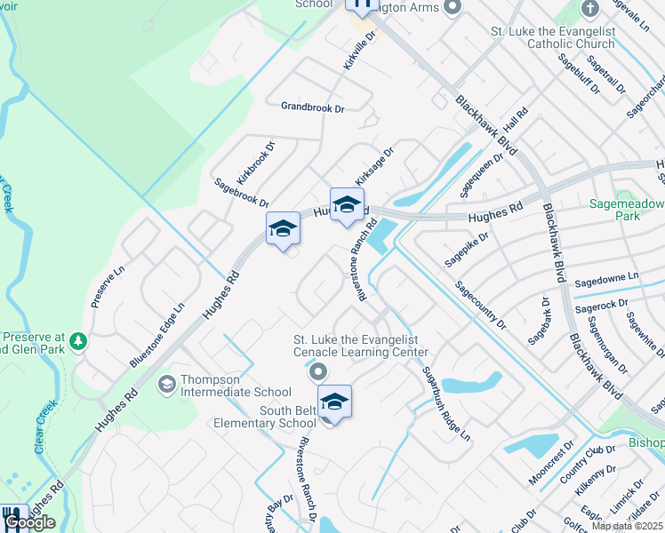 map of restaurants, bars, coffee shops, grocery stores, and more near 9419 Stoneridge Canyon Lane in Houston