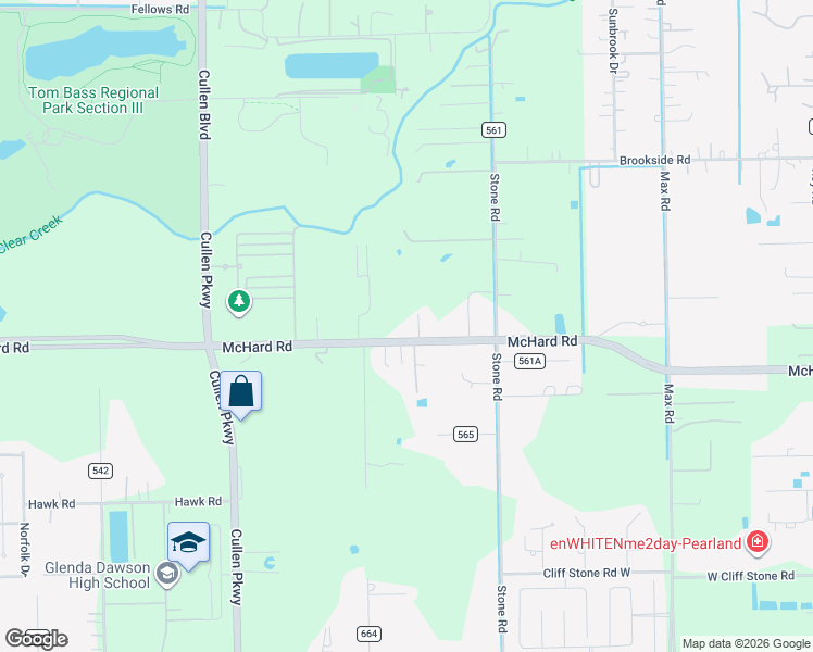 map of restaurants, bars, coffee shops, grocery stores, and more near 8013 Brookside Road in Pearland