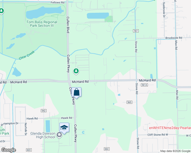 map of restaurants, bars, coffee shops, grocery stores, and more near 8301 Brookside Road in Pearland