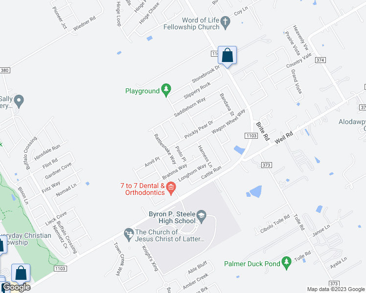 map of restaurants, bars, coffee shops, grocery stores, and more near 348 Wagon Wheel Way in Cibolo