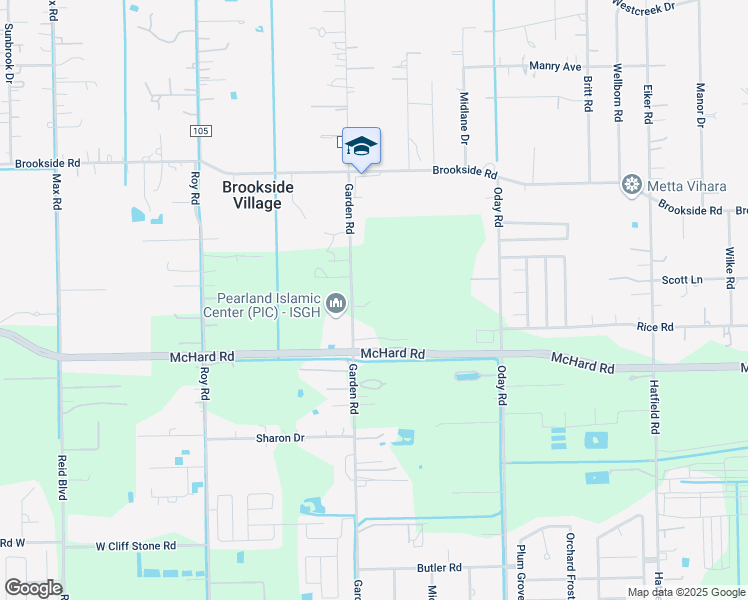 map of restaurants, bars, coffee shops, grocery stores, and more near 1541 Garden Road in Pearland