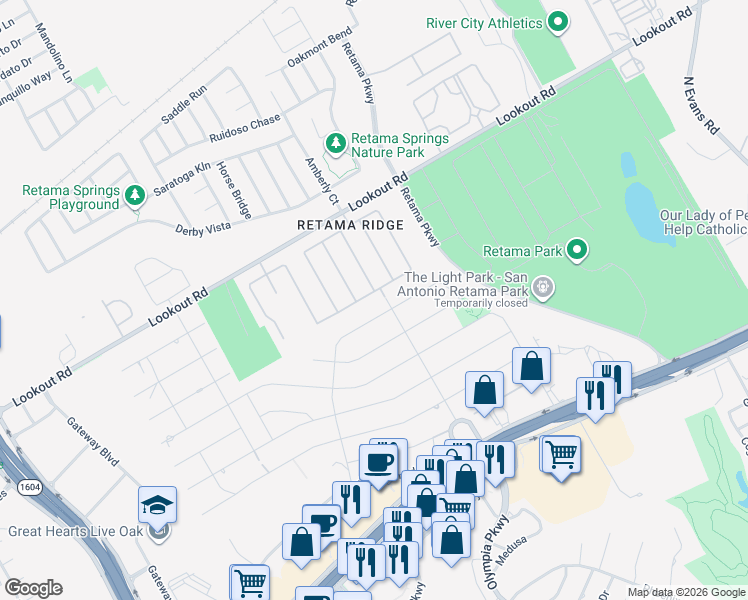 map of restaurants, bars, coffee shops, grocery stores, and more near 8122 Rosespur Park in Selma