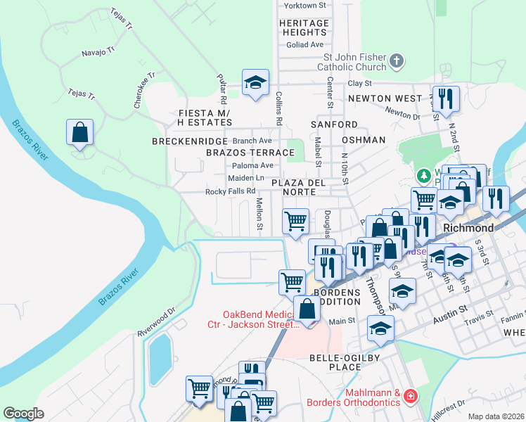 map of restaurants, bars, coffee shops, grocery stores, and more near 218 Mellon Street in Richmond