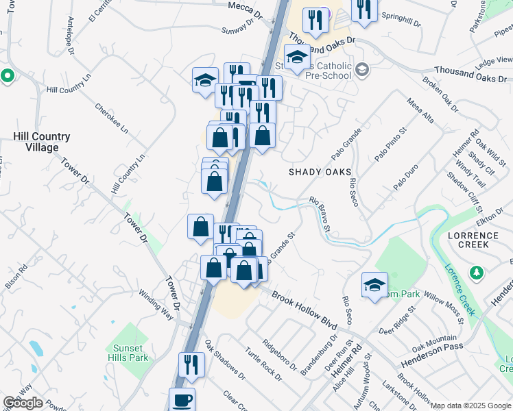 map of restaurants, bars, coffee shops, grocery stores, and more near 15600 San Pedro Avenue in San Antonio