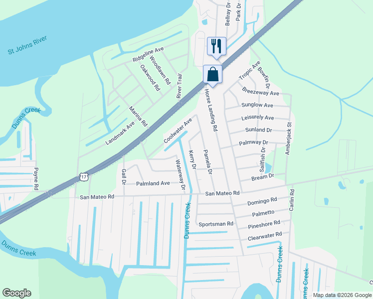map of restaurants, bars, coffee shops, grocery stores, and more near 133 Kerry in Satsuma