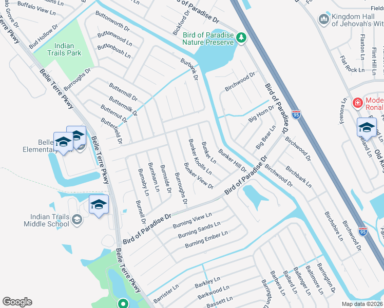 map of restaurants, bars, coffee shops, grocery stores, and more near 17 Bunker View Drive in Palm Coast