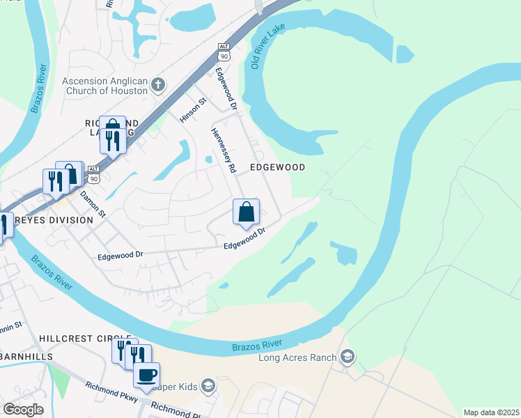 map of restaurants, bars, coffee shops, grocery stores, and more near 707 Hennessey Road in Richmond
