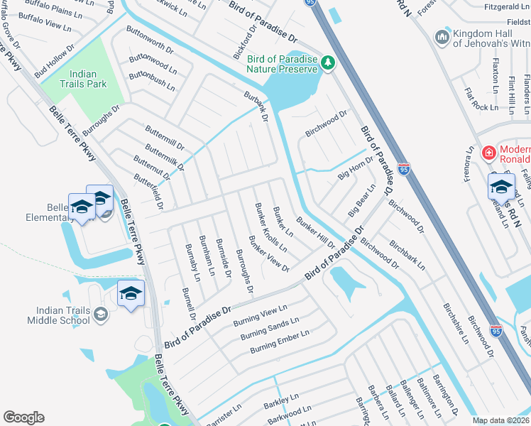 map of restaurants, bars, coffee shops, grocery stores, and more near 33 Bunker Knolls Lane in Palm Coast