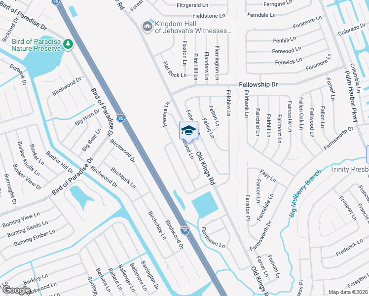 map of restaurants, bars, coffee shops, grocery stores, and more near 27 Freeland Lane in Palm Coast