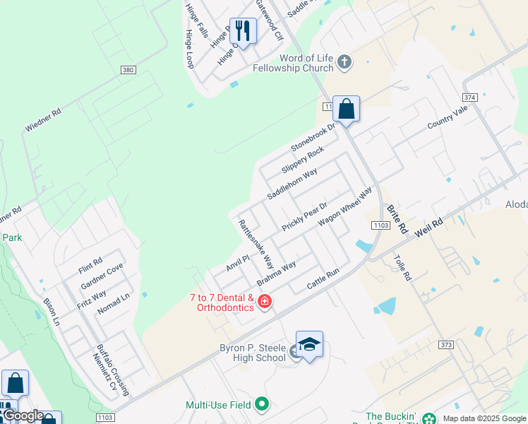 map of restaurants, bars, coffee shops, grocery stores, and more near 236 Clydesdale Street in Cibolo