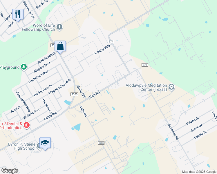 map of restaurants, bars, coffee shops, grocery stores, and more near 422 Weil Road in Cibolo