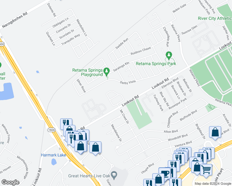 map of restaurants, bars, coffee shops, grocery stores, and more near Cardinal Point in Selma