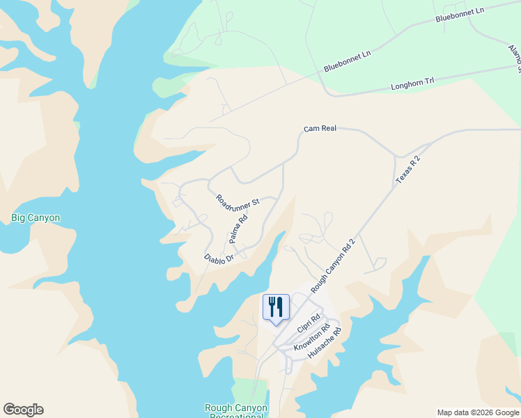 map of restaurants, bars, coffee shops, grocery stores, and more near 348 Diablo Drive in Del Rio