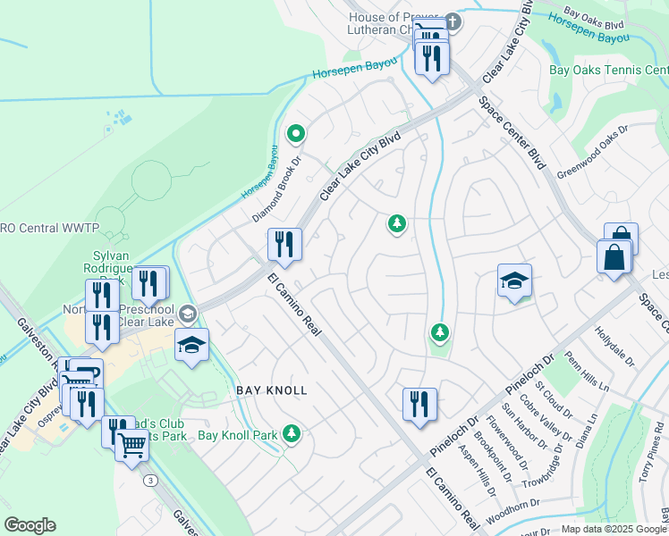 map of restaurants, bars, coffee shops, grocery stores, and more near 1102 Indian Autumn Trce in Houston