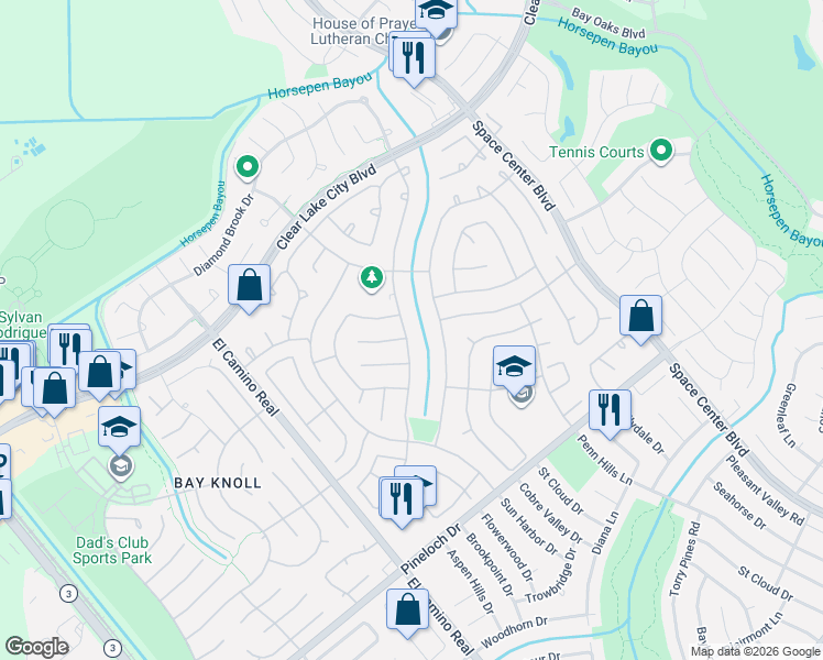 map of restaurants, bars, coffee shops, grocery stores, and more near 1246 Sandy Plains Lane in Houston