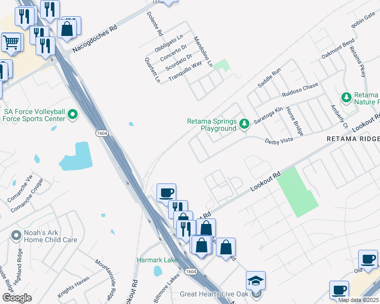 map of restaurants, bars, coffee shops, grocery stores, and more near 15935 Derby Rally in Selma