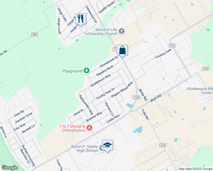 map of restaurants, bars, coffee shops, grocery stores, and more near 200 Bridle Bend in Cibolo