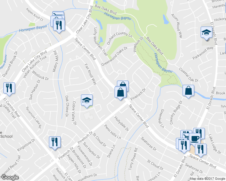 map of restaurants, bars, coffee shops, grocery stores, and more near 1711 Briarmoor Court in Houston